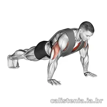 Execução do exercício Flexão com peso