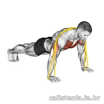 Execução do exercício Flexão com elástico