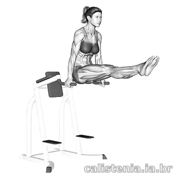 Execução do exercício L-sit